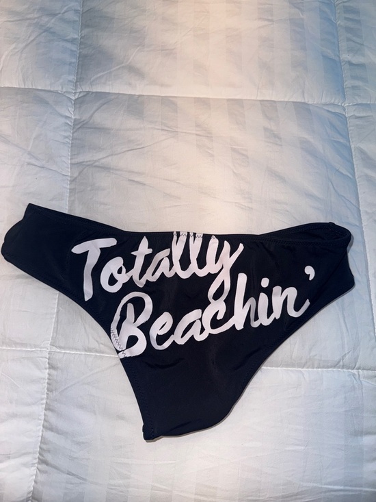Victoria's Secret Other - VS Black Bikini Bottom with "Totally Beachin'" Script